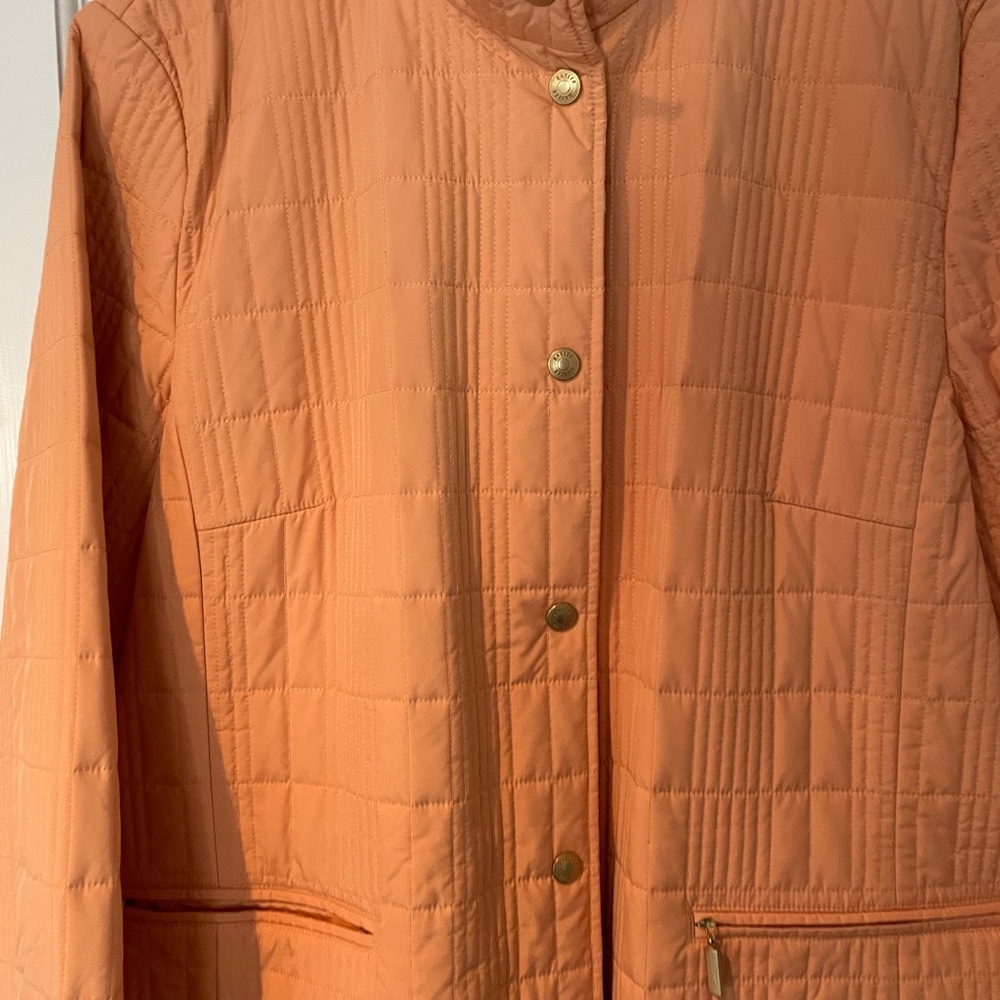 Women's Peach Quilted Jacket Basler 42 12 xl Barn Coat - Picture 5 of 11